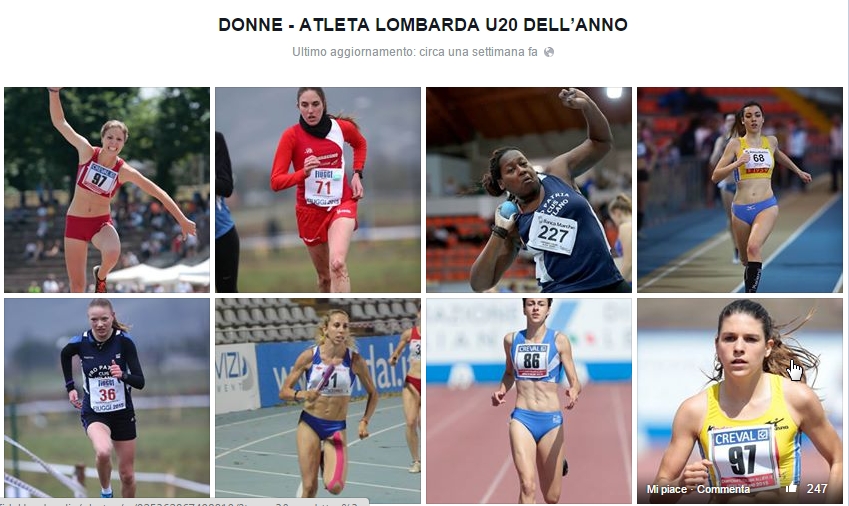 DONNE ATLETA LOMBARDA U20 DELLANNO