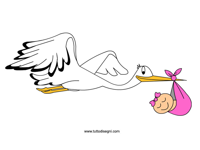 cicogna con bambina