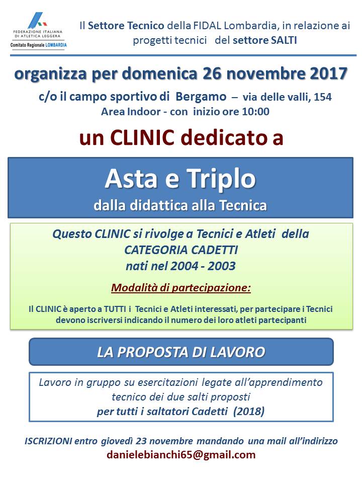 Clinic Asta e Triplo Cadetti