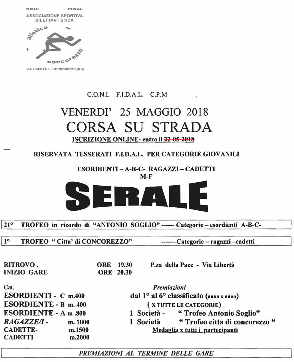 Concorezzo TROFEO SOGLIO2018
