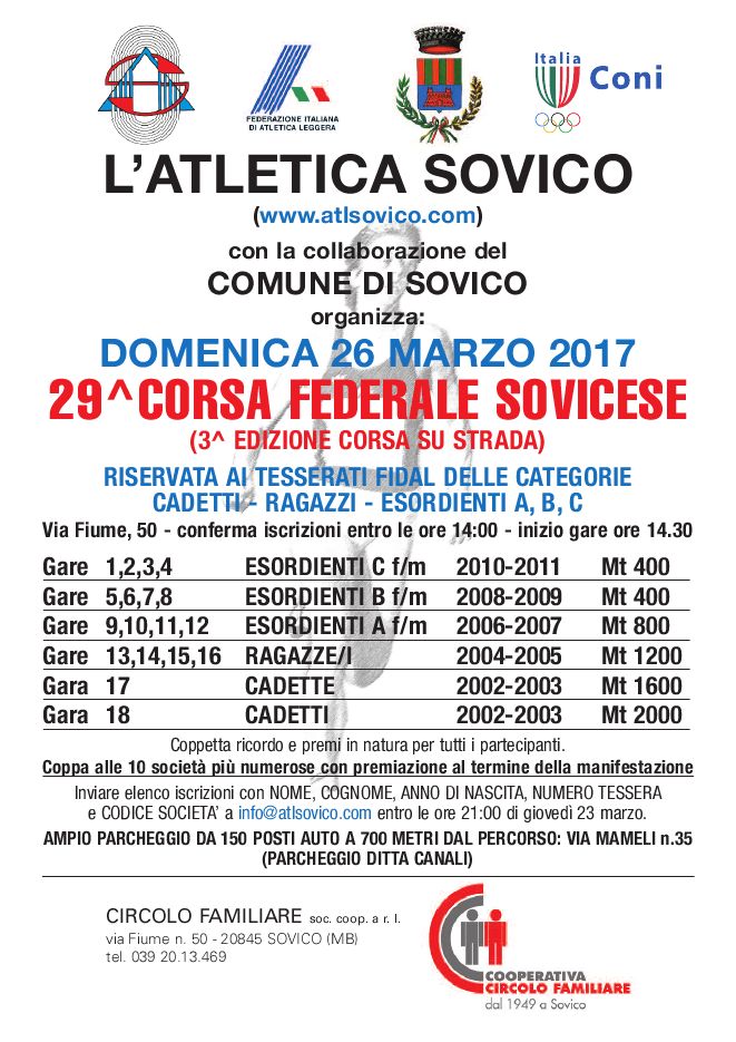 Sovico corsa federale 2017