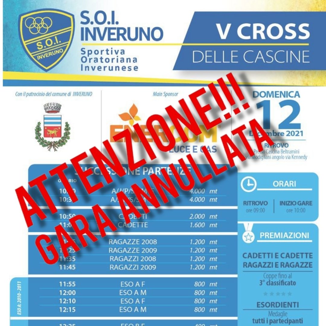 cross inveruno 2021 annullamento
